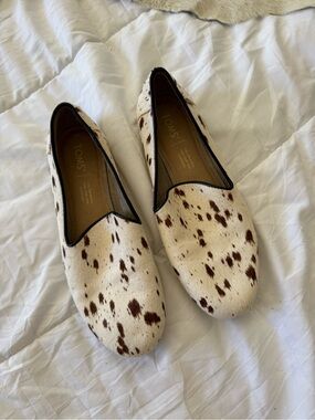 Toms Women's Cream Slip-On Loafers with Brown Spot Print